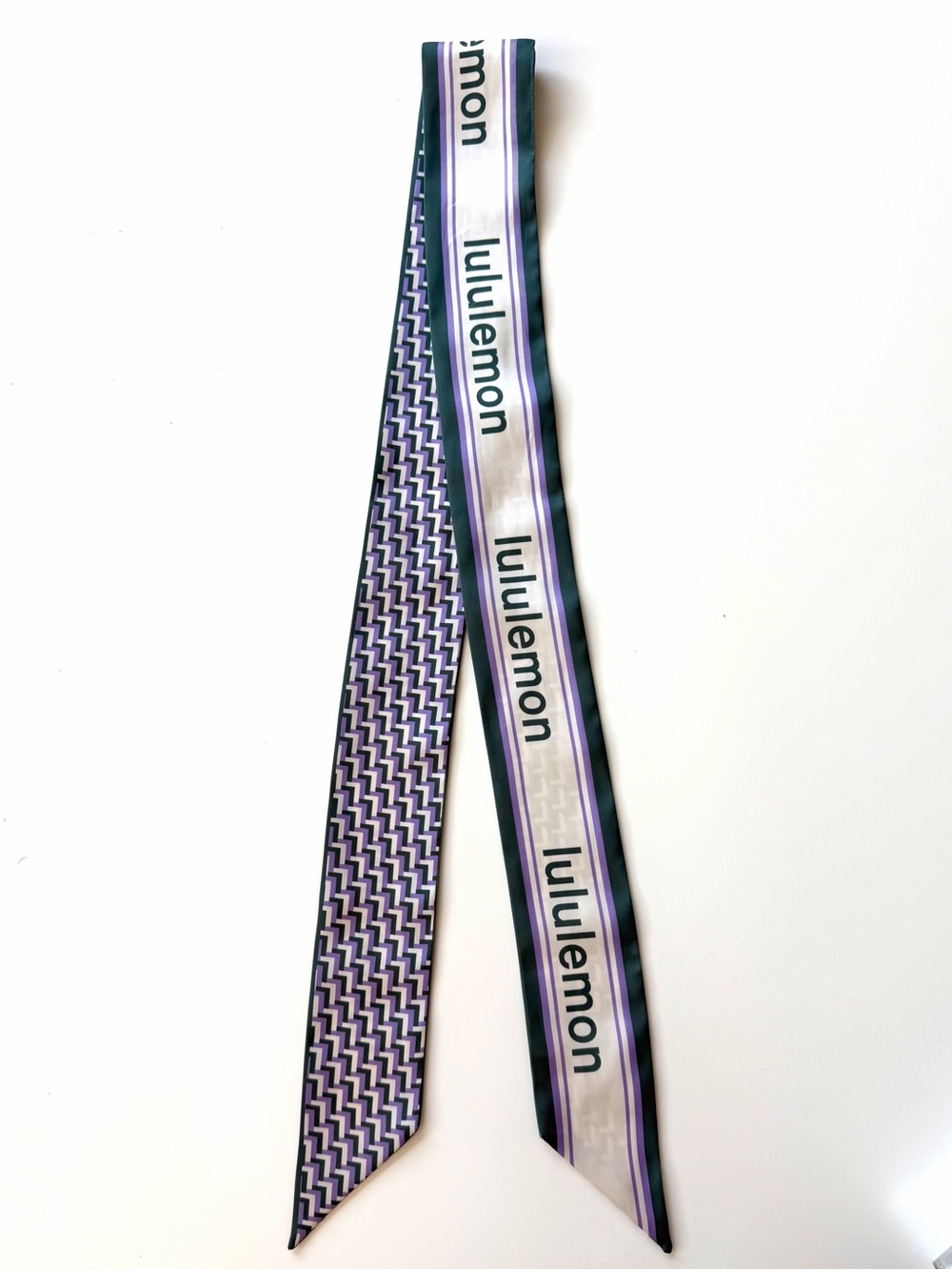 lululemon athletica Satin Skinny Scarf in Cream, Lavendar and Green